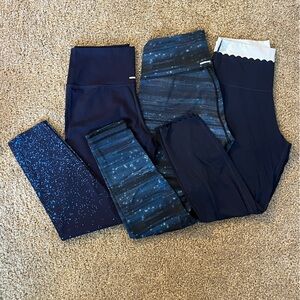 Navy bundle of aerie leggings. XL